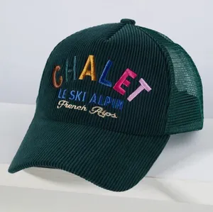 Anthropologie Worn/West Après Ski Trucker Hat Forest Green 'CHALET' Embroidered thumbnail 1