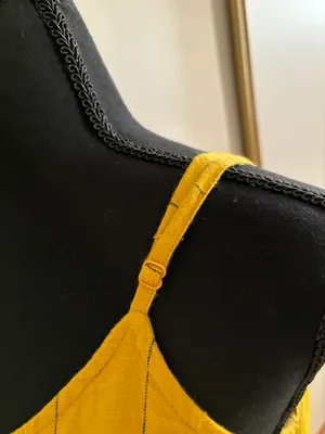 Dizzire Yellow Black Striped Thin Adjustable Strap Crop Top size M thumbnail 9