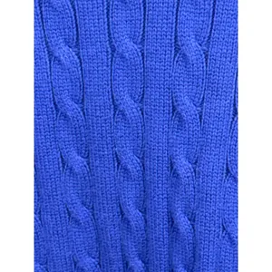 Lauren Ralph Lauren Royal Blue Cable Knit‎ V Neck Tunic Sweater Women's Size XL thumbnail 4