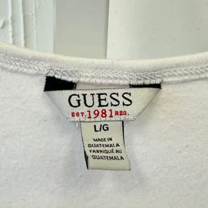 Guess White Gold Metallic Heart Studded Racerback Tank Top Large Embellished thumbnail 6
