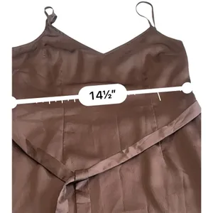 Abercrombie Fitch Satin Slip v neck Midi Dress Womens M Brown Strappy Sleeveless thumbnail 14