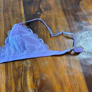 Madewell Purple Floral Lace Triangle Bralette Adjustable Straps Small‎ SP thumbnail 10