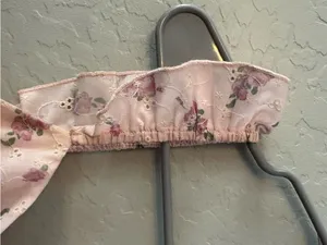 Princess Polly light pink floral eyelet sleeveless ruffle strap sundress size 6 thumbnail 3