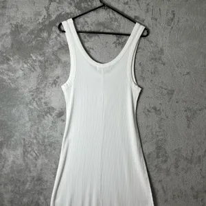 L*SPACE Jenna Ribbed Flowy Midi Dress‎ Cream Resortwear Beachy Minimalist LG New thumbnail 5
