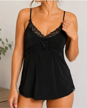 Victoria’s Secret Black Lace Cami Sleep Tank Chemise Size Small thumbnail 1