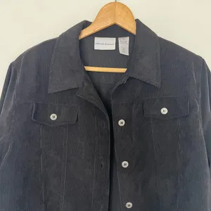 Vintage Western Black Corduroy Button Down Shirt Shacket thumbnail 3