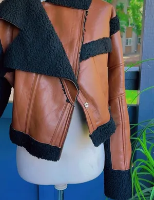 Pretty Little Thing Faux Leather Borg Lined Jacketz thumbnail 3