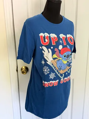 Disney "Up to Snow Good" Stitch Holiday T-Shirt Size Boys 2XL (18) thumbnail 2