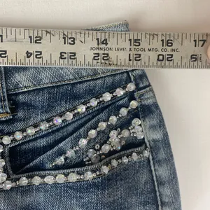 Candie's size 5 30 Asymmetrical Denim White Skirt ruffle cowgirl y2k vintage vib thumbnail 6