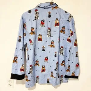 PJ Salvage Pajama Top Hipster Dogs Eyeglasses‎ Button Size XS thumbnail 6