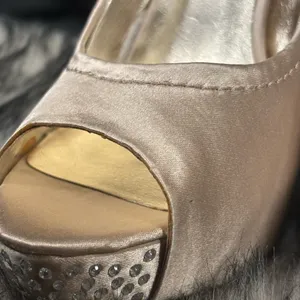 Steve Madden Women's Satin Peep Toe Heels‎ - Tan thumbnail 6