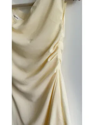 Glassons butter yellow One Shoulder Ruched Mini Dress Size 8 Draped Party thumbnail 5