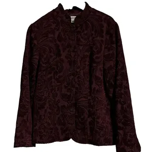 Coldwater Creek Jacket Maroon‎ Red Women Tapestry Button Up Long Sleeve SZ M thumbnail 3