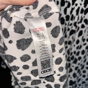 ASOS Dalmatian Spot Print Babydoll Dress Long Sleeve V Neck NWOT Womens 4 thumbnail 5