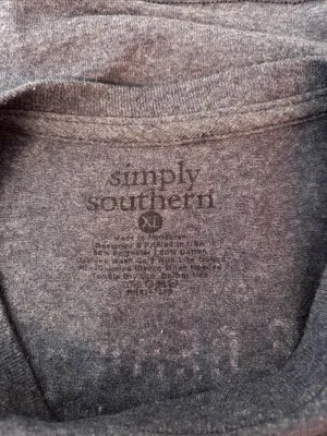 Simply Southern Heather Navy Short Sleeve Tee with Pink Logo thumbnail 2