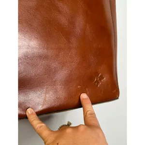 PATRICIA NASH Brown Leather Front Pocket Zipper Closure Top Handle Shoulder Tote thumbnail 11