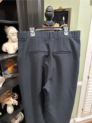 Abercrombie & Fitch Dark Blue High‑Waisted Wide‑Leg Trousers – Size 12 thumbnail 6