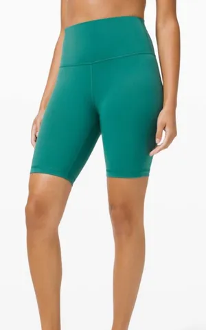 Lululemon Wunder Train 8” High Rise Teal Lagoon Bike Shorts thumbnail 1