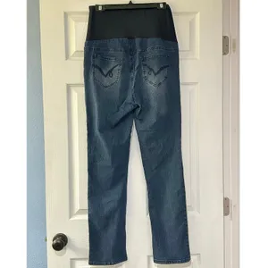 Oh! Mamma Dark Wash Full Panel Maternity Jeans L Over-the-Belly Pregnancy Denim thumbnail 2