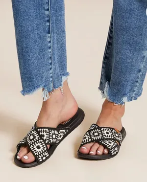 Hey Dude Christi Slide Cottage Crochet Sandals size 8 thumbnail 1