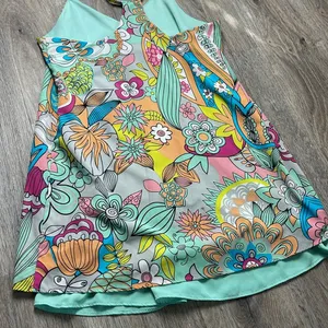 Judith March Floral Multicolor Groovy Sundress Size Large thumbnail 12