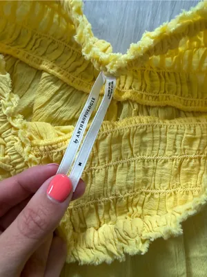 Anthropologie Smocked Gauze Dainty Yellow 100% cotton Micro Lounge Shorts medium thumbnail 8