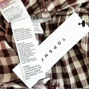 TOPSHOP Gingham Ruffle Mini Dress Sz‎ 8 thumbnail 7