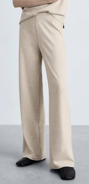 Mango MNG - light beige cream wool blend pants thumbnail 1