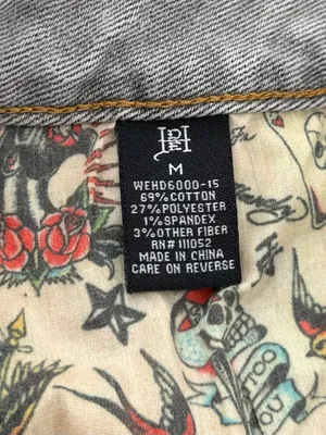 Ed Hardy Gray Denim Mini Skirt with White Script Logo thumbnail 6
