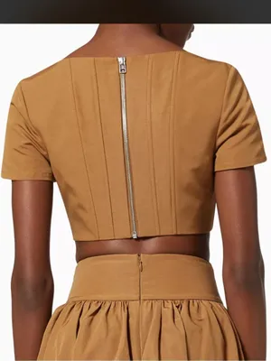 Staud Peony Crop Top - Mocha Brown - NWT thumbnail 2