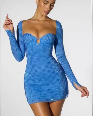Oh Polly rhinestone mini dress thumbnail 1