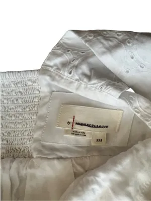 By Anthropologie Women’s Square Neck Eyelet White Lace Tiered Midi Dress Sz XXS thumbnail 4