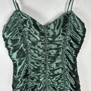 Lucy in the Sky Emerald Green Ruched Satin Mini Dress Sz Large‎ Party Homecoming thumbnail 2