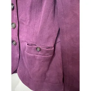 Free‎ People Mulberry Purple Cotton Knit Blazer Jacket Sz 8 Boho Victorian thumbnail 6