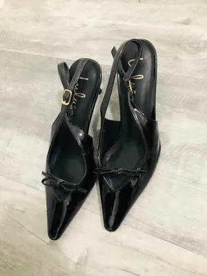 Lulus black bow pointed heels thumbnail 5