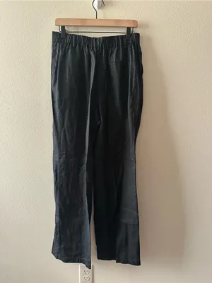 Quince 100% European Linen Pleated Trouser black size 10 thumbnail 11