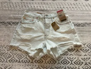 Levi’s 501 NWT Denim Shorts Button Fly Cut-Off thumbnail 1