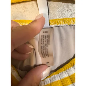 Solid & Striped The Elle Yellow White Ribbed Striped Bikini‎ Set Size Large thumbnail 5