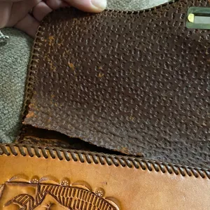 Vintage genuine leather purse clutch thumbnail 3
