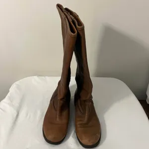 Leather Knee High Riding Boots size 7 Gray thumbnail 3