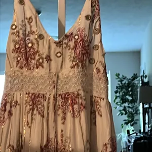 Floral Maxi Dress with Red Accents thumbnail 4