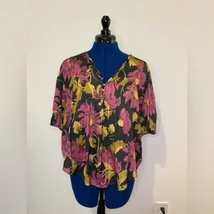 By Anthropologie Floral Blouse Top thumbnail 2