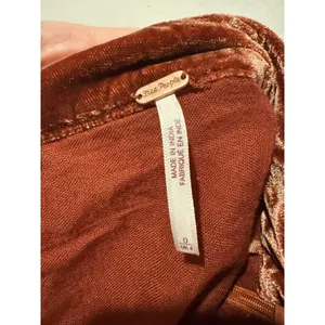 Free People x Revolve Vivienne Velvet Mini Skirt Sz 0 Rust/Brown‎ Cinched Tie thumbnail 5