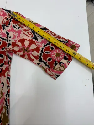 Zara Red and Pink Printed Midi Shirt Dress size S thumbnail 8