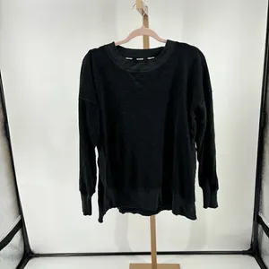 Aerie Chilled Out Brushed Fleece Sweatshirt Side Splits Small Black thumbnail 13