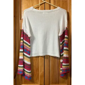 Altar'd State‎ Cropped Bell Sleeve Sweater Women's M Cream Knit Boho Top thumbnail 2