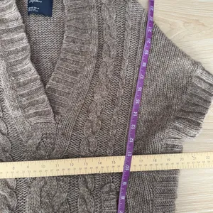 american eagle XS/S Short Sleeve Hooded Sweater Wool Alpaca Cable Knit Relaxed thumbnail 6