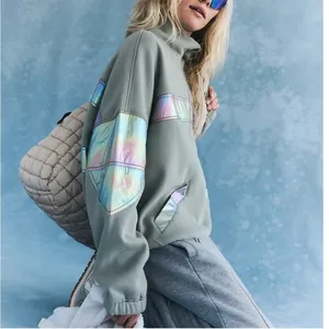 FREE PEOPLE MOVEMENT Away We Go Half Zip Iridescent Sage Stone Size M NEW thumbnail 2