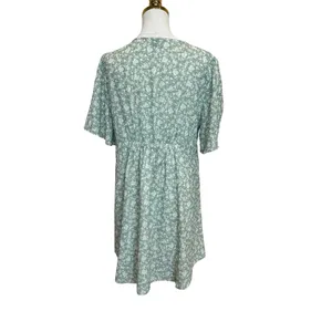 Soon Green Calico Babydoll Maternity Dress LARGE Cottage Prairie Designer $180 thumbnail 9