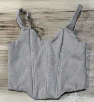 Gilly Hicks Tan Cropped Corset Tank Top Women's XS thumbnail 1